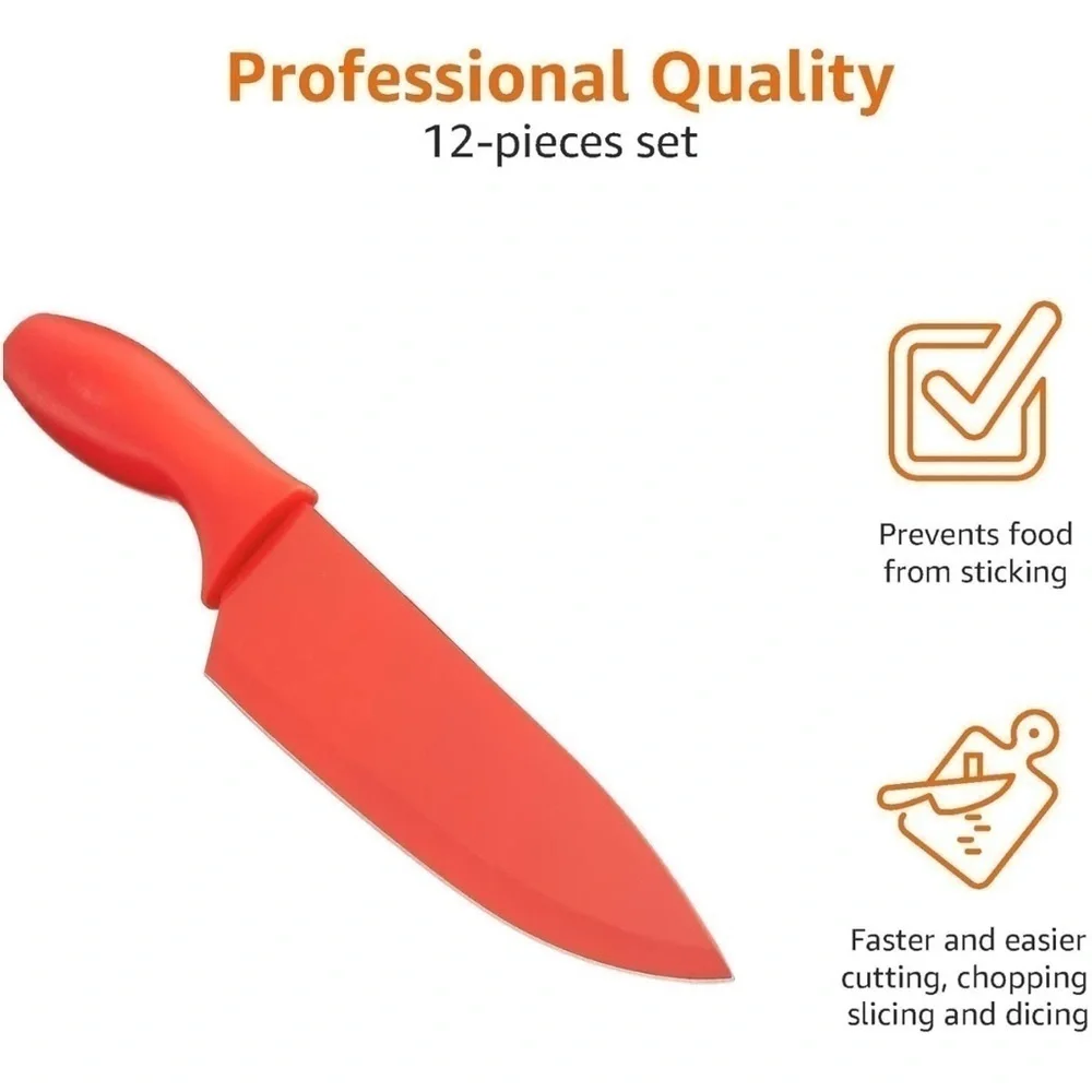 12-piece color-coded knife set